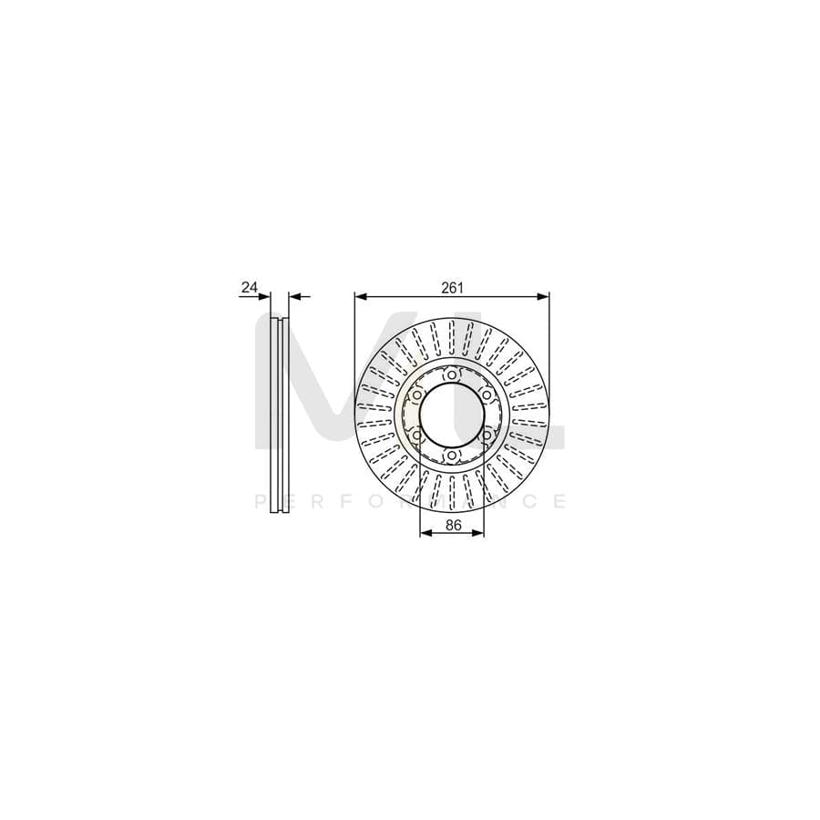 BOSCH 0 986 479 053 Brake Disc Vented, Coated | ML Performance Car Parts