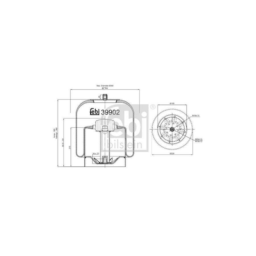 Febi Bilstein 39902 Boot, Air Suspension