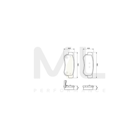 Bosch 0986424728 Brake Pad Set With Acoustic Wear Warning, With Mounting Manual BP439 | ML Performance Car Parts