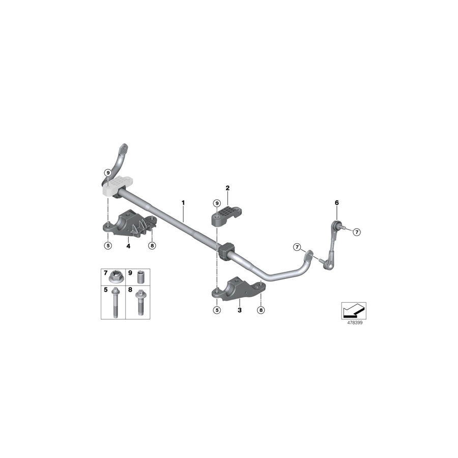 Genuine BMW 31306861473 G12 G15 F91 Stabilizer Support (Inc. 750dX, 740LeX & 530dX) | ML Performance US Car Parts