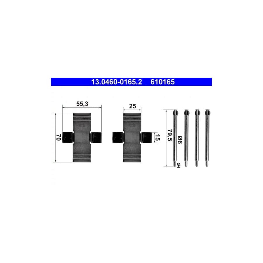 ATE 13.0460-0165.2 Accessory Kit, Disc Brake Pads