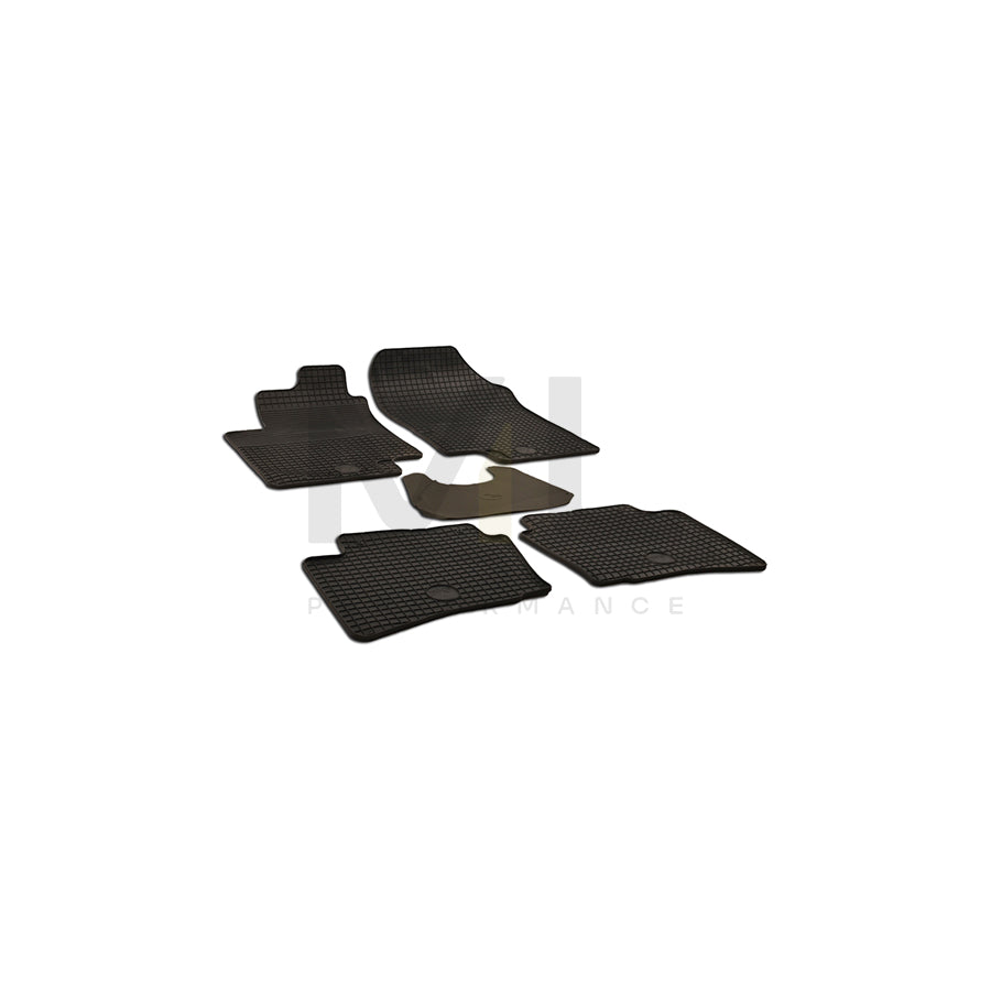 WALSER Tailored 50711 Floor mat set for HYUNDAI i20 Elastomer, Front and Rear, Quantity: 5, Black