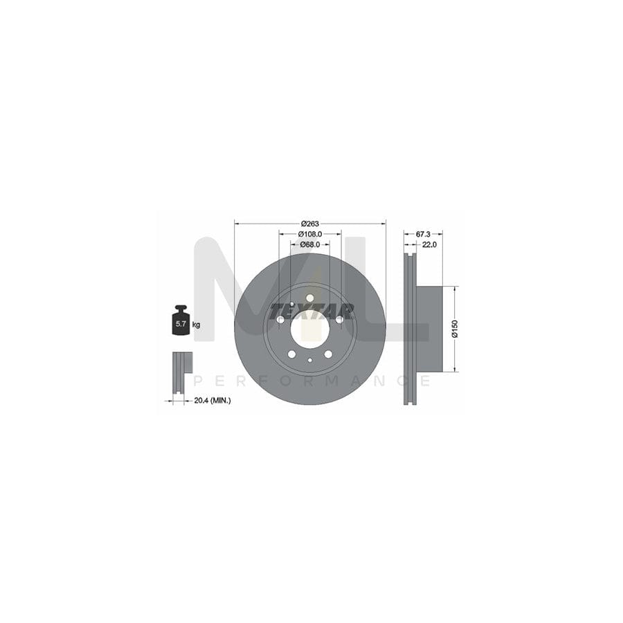 TEXTAR 92018600 Brake Disc Internally Vented, without wheel hub, without wheel studs | ML Performance Car Parts