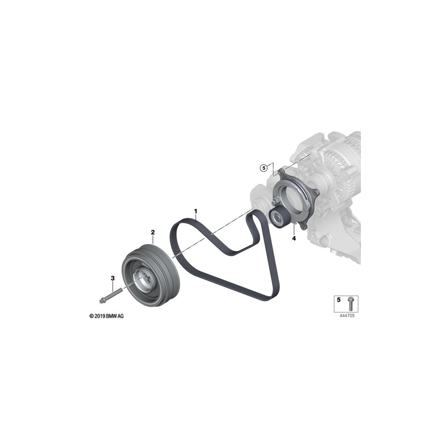 Genuine BMW 11288646472 F32 F23 F31 Ribbed V-Belt 6 PK X 1163 (Inc. 318i, 116i & 418i) | ML Performance UK Car Parts