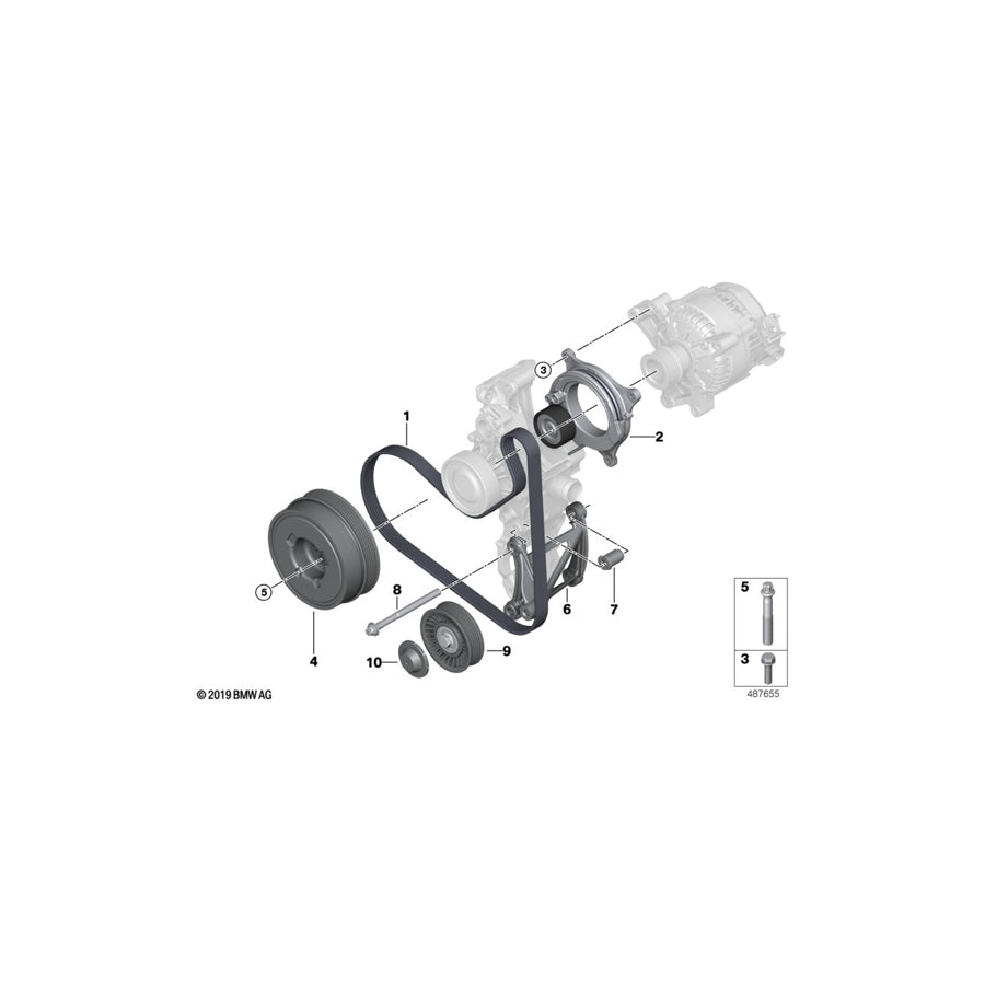 Genuine BMW 11288590727 F56 F55 Deflection Pulley (Inc. One First, One D & Cooper D) | ML Performance UK Car Parts