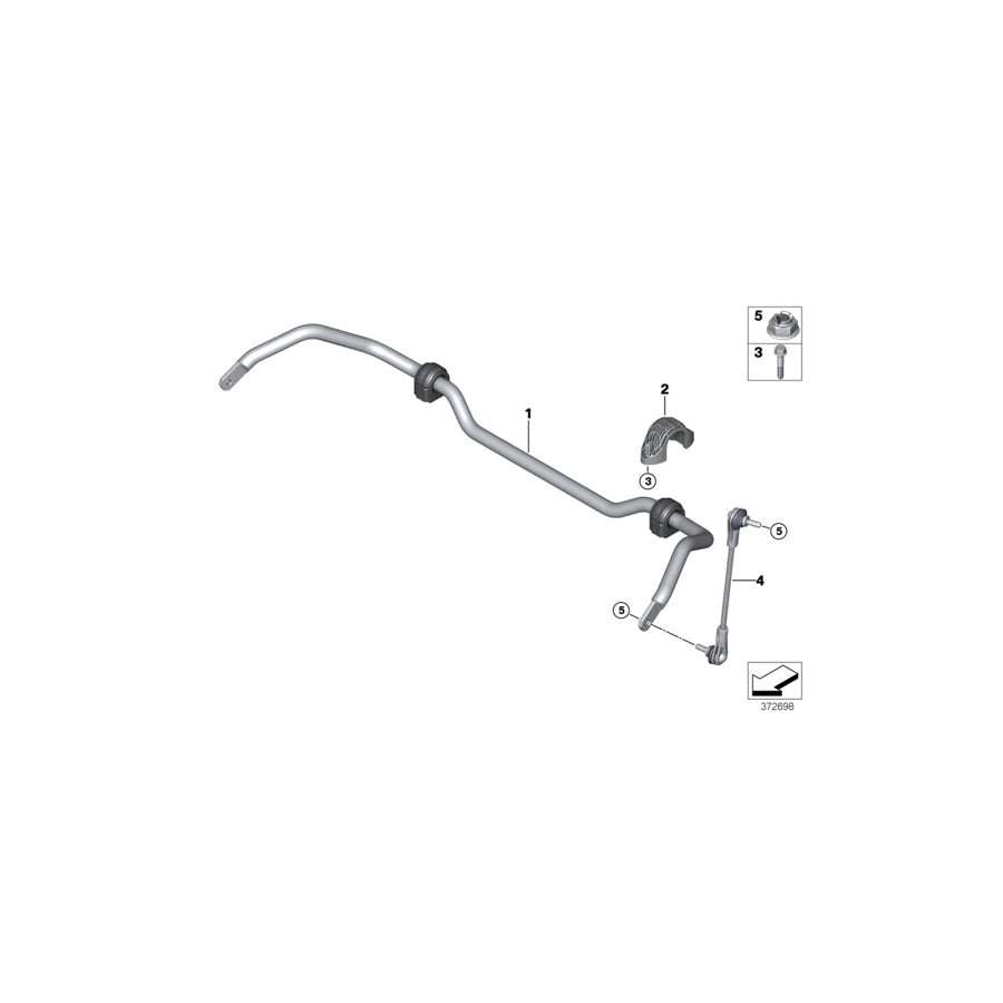 Genuine BMW Mini 31306853914 F45 Stabilizer Front With Rubber Mounting (Inc. 225xe & Cooper SE ALL4) | ML Performance US Car Parts