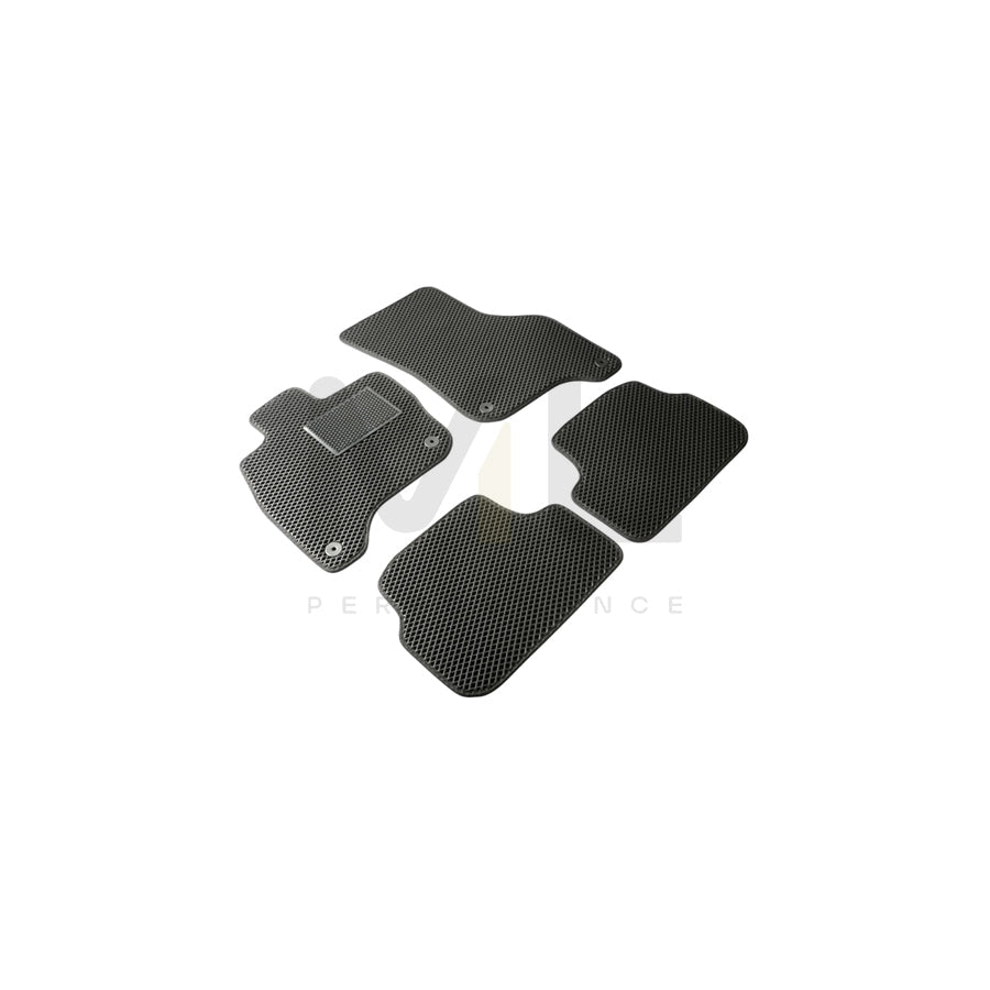 WALSER Qlean 55018 Floor mat set Elastomer, Front and Rear, Quantity: 4, Black