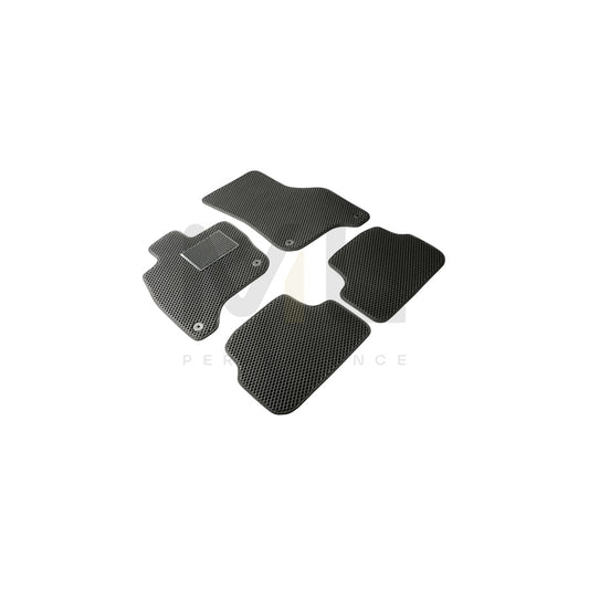WALSER Qlean 55018 Floor mat set Elastomer, Front and Rear, Quantity: 4, Black