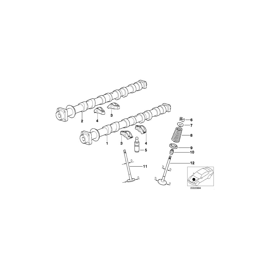 Genuine BMW 11311247961 E36 Inlet Camshaft (Inc. 318i, 318ti & Z3 1.9) | ML Performance UK Car Parts