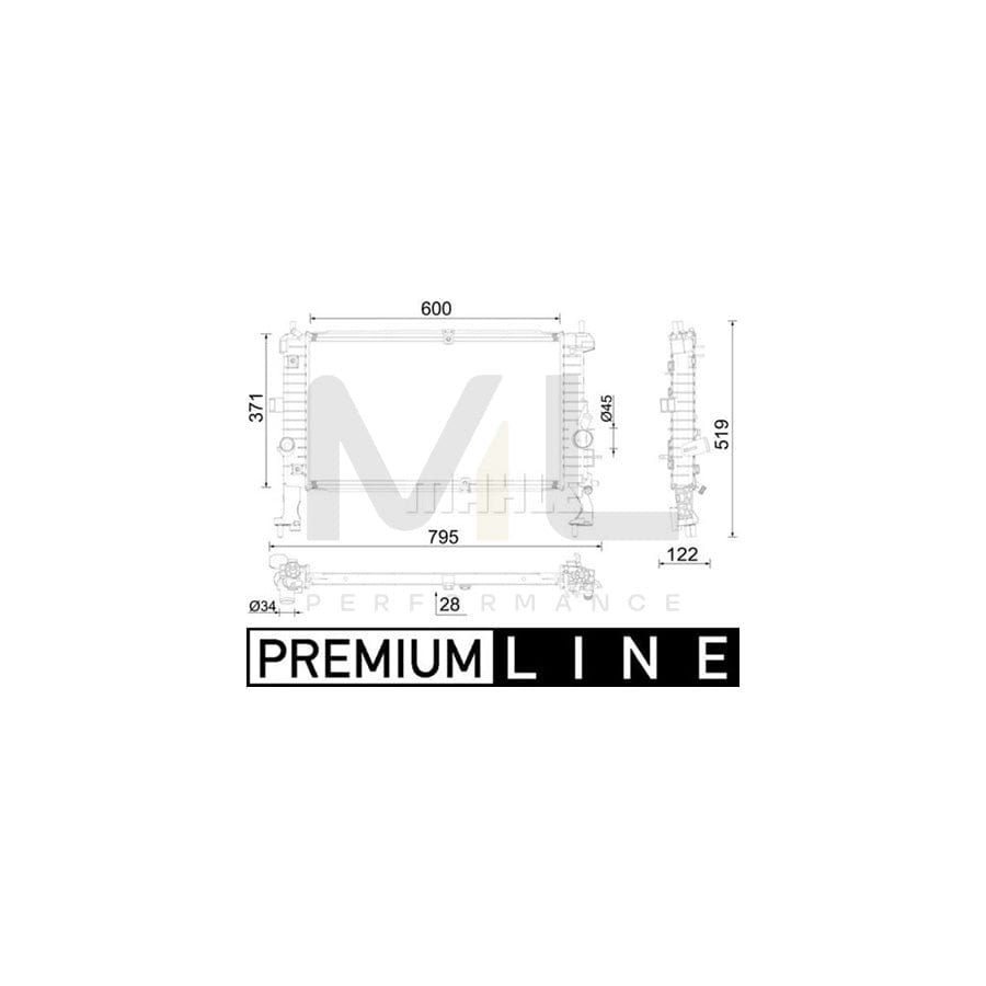 MAHLE ORIGINAL CR 2588 000P Engine radiator Brazed cooling fins, Aluminium | ML Performance Car Parts