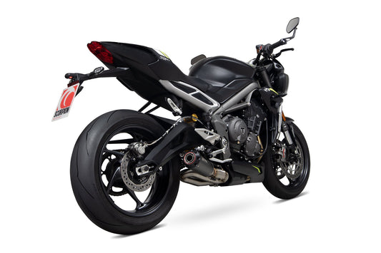 Scorpion PTR89BCER Triumph Red Power Slip-On - Black Ceramic Coated Sleeve (Street Triple 765 R / RS) | ML Performance US US