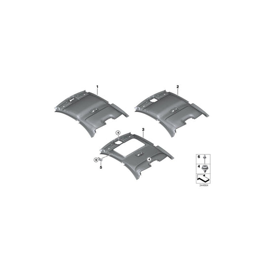 Genuine BMW 51448063148 F22 F87 Headlining, Lift-Up & Slide-Back Sunroof ANTHRAZIT (Inc. M2, 230iX & M235i) | ML Performance US