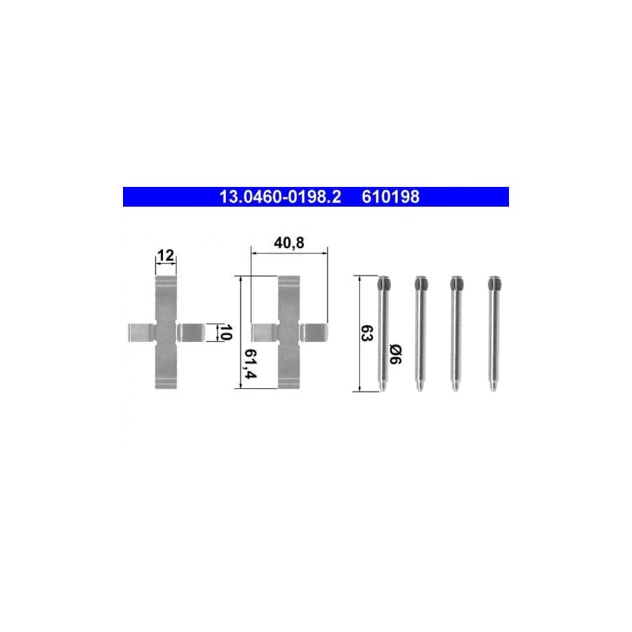 ATE 13.0460-0198.2 Accessory Kit, Disc Brake Pads