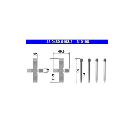 ATE 13.0460-0198.2 Accessory Kit, Disc Brake Pads