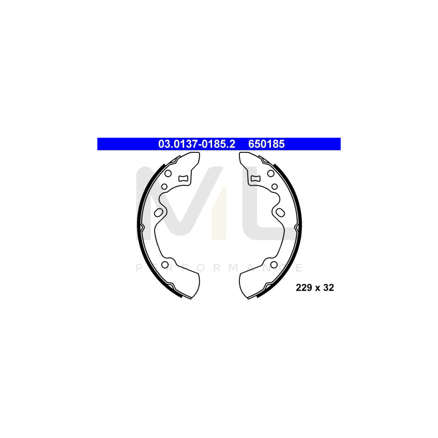 ATE 03.0137-0185.2 Brake Shoe Set for MAZDA 626