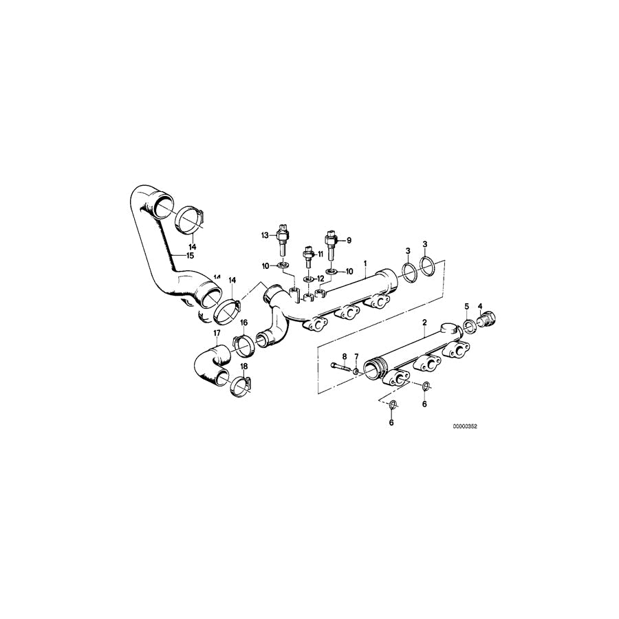 Genuine BMW 11531310623 E28 E24 Radiator Line (Inc. M635CSi, M5 & M6) | ML Performance US Car Parts