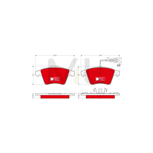 TRW Dtec Cotec Gdb1651Dte Brake Pad Set For Vw Touareg I (7La, 7L6, 7L7) Incl. Wear Warning Contact | ML Performance Car Parts