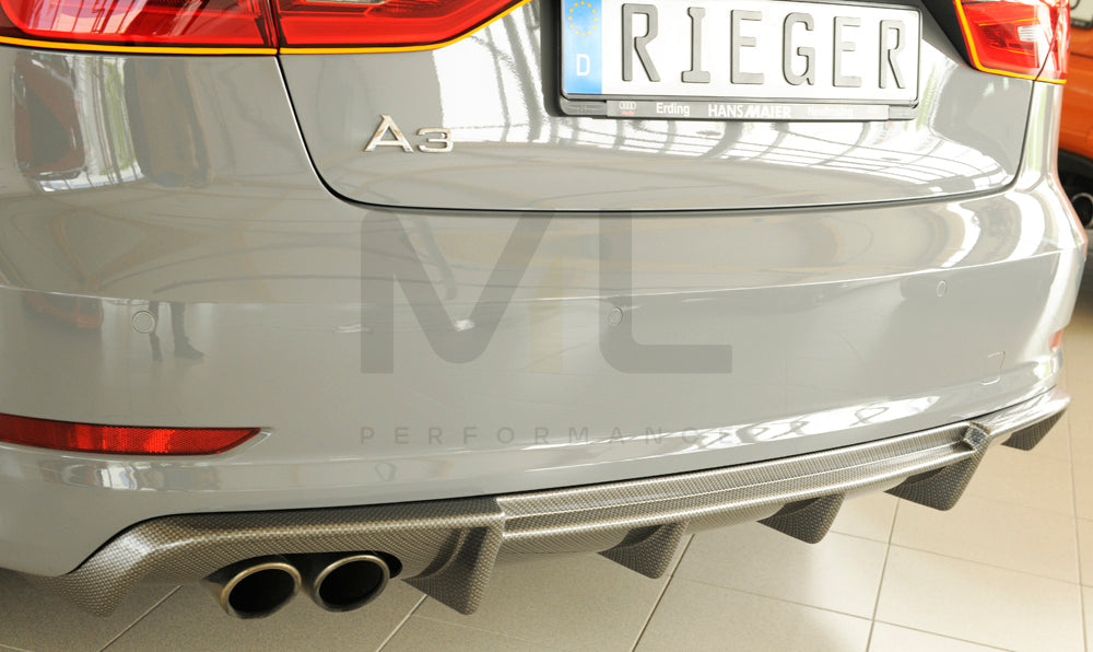 Rieger 00099367 Audi 8V A3 Rear Diffuser 6 | ML Performance UK Car Parts