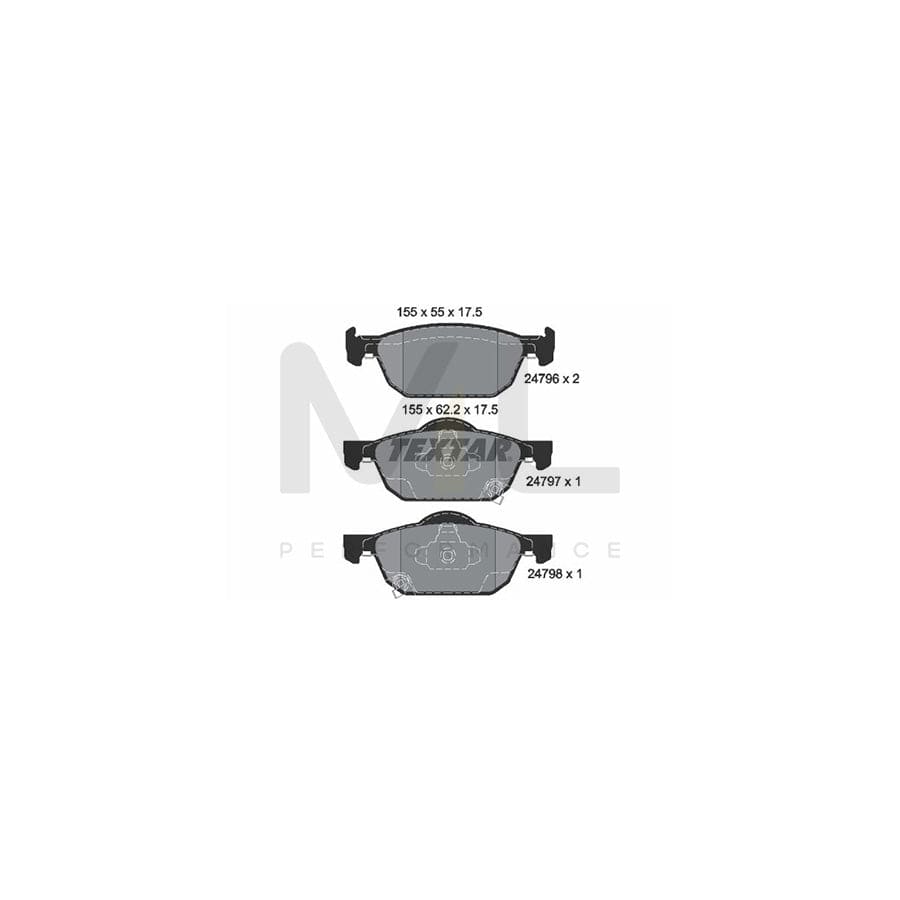 TEXTAR 2479601 Brake pad set for HONDA ACCORD with acoustic wear warning | ML Performance Car Parts