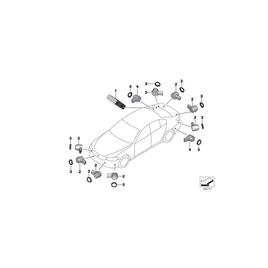 Genuine BMW 66209459581 G31 G30 G32 Ultrasonic Sensor, Azurite Black Ii WC47 (Inc. 630i, 530d & 640iX) | ML Performance US Car Parts