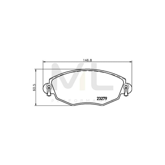 Hella 8DB 355 009-071 Brake Pad Set Not Prepared For Wear Indicator, With Brake Caliper Screws