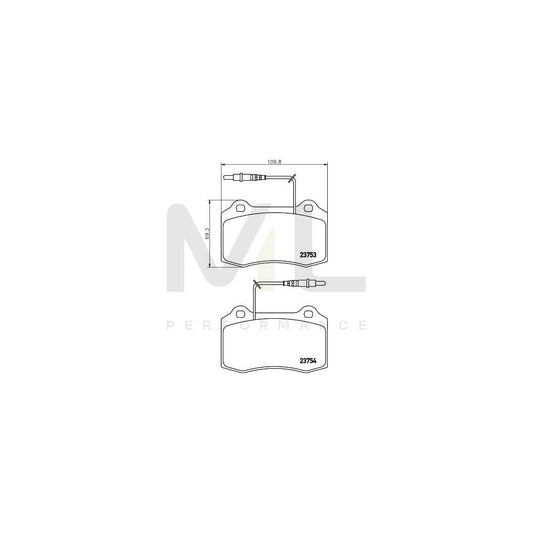 Hella 8DB 355 018-631 Brake Pad Set For Peugeot 406 Coupe With Integrated Wear Warning Contact