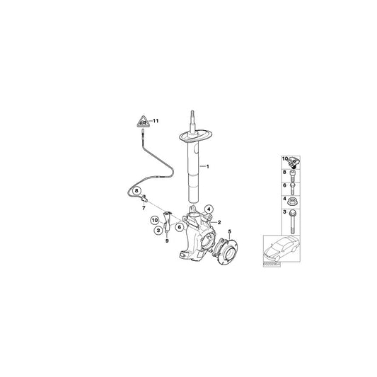 Genuine BMW 31316785529 E65 E66 Left Front Spring Strut (Inc. 730Ld, 730Li & 740i) | ML Performance US Car Parts