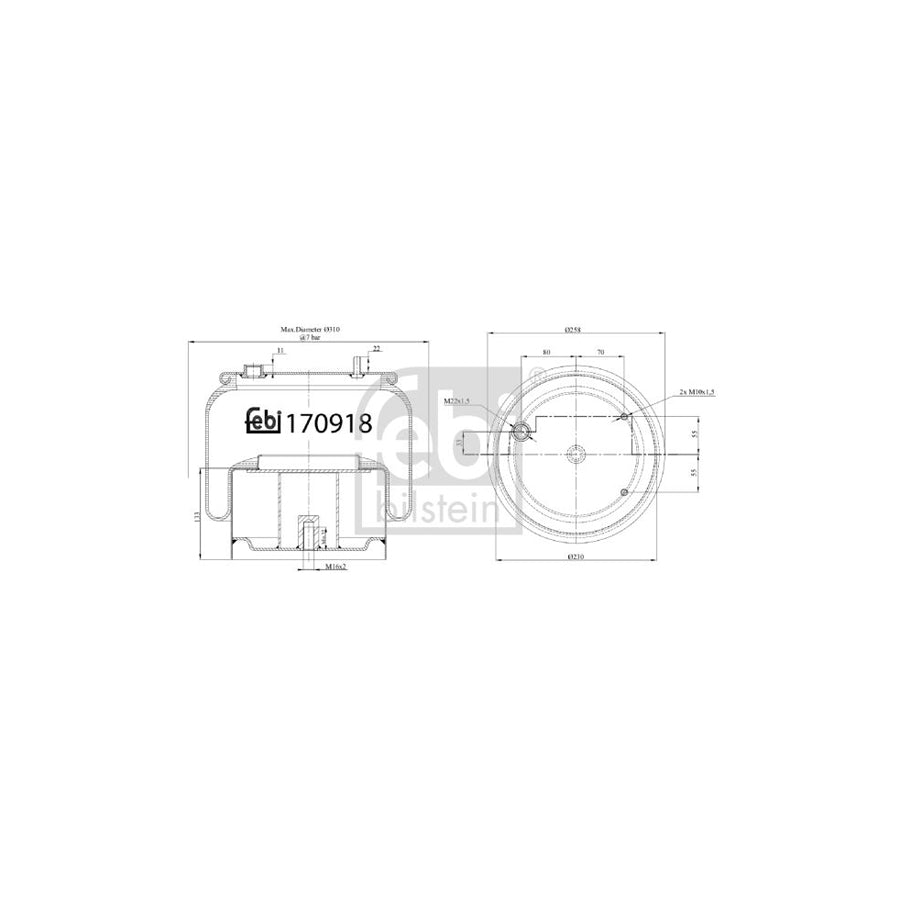 Febi Bilstein 170918 Boot, Air Suspension