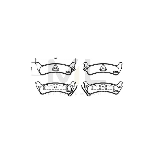 Hella 8DB 355 013-091 Brake Pad Set For Jeep Grand Cherokee I (Zj, Zg) With Acoustic Wear Warning
