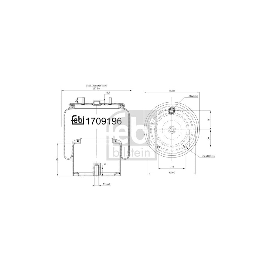 Febi Bilstein 170919 Boot, Air Suspension