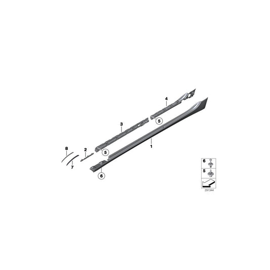 Genuine BMW 51177233366 Door Sill Cover, Primed Right (Inc. 530d, 535iX & 550i) | ML Performance US Car Parts