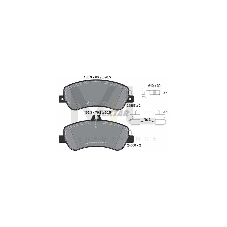 TEXTAR epad 2486781 Brake pad set suitable for MERCEDES-BENZ GLK (X204) prepared for wear indicator, with brake caliper screws | ML Performance Car Parts