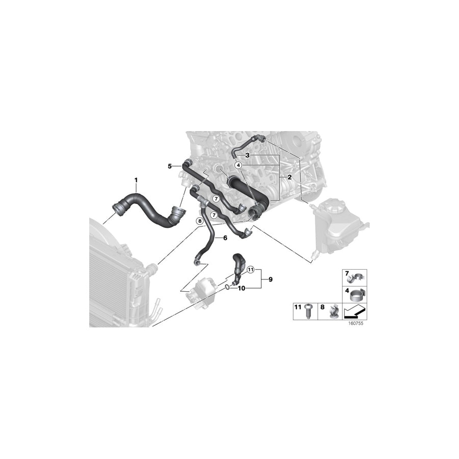 Genuine BMW 32411712735 F07 E60 Hose Clamp L12-14,5 (Inc. 525td) | ML Performance US Car Parts