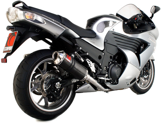 Scorpion EKA83CFO Kawasaki ZZR1400 Factory Carbine Slip-On (Pair) - Carbon Fibre Sleeve | ML Performance US US