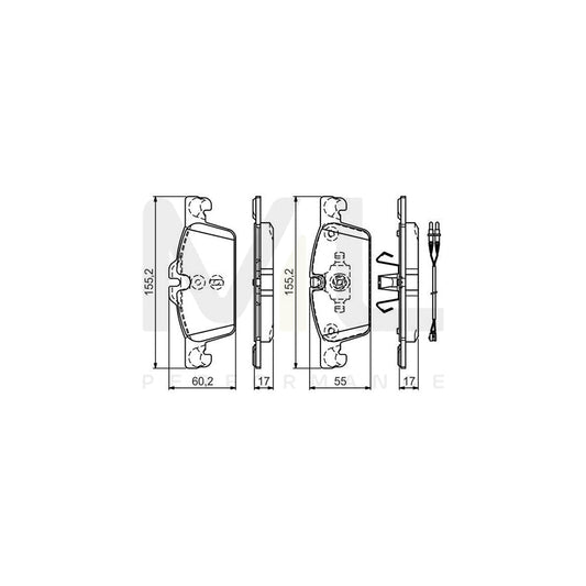 Bosch 0986Tb3161 Brake Pad Set For Peugeot 508 Incl. Wear Warning Contact  | ML Performance Car Parts