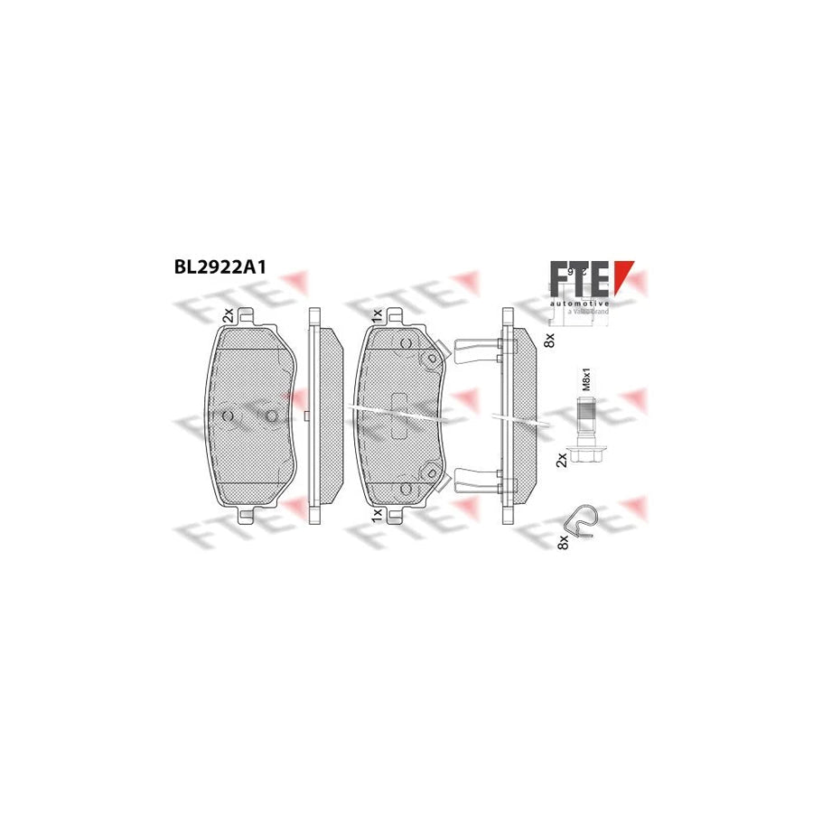 FTE Bl2922A1 Brake Pad Set Suitable for Mercedes-Benz X-Class