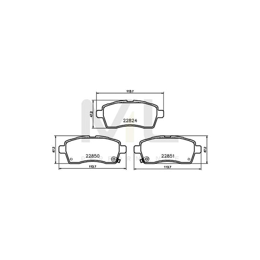Hella 8DB 355 039-171 Brake Pad Set For Suzuki Ignis Iii (Mf) With Acoustic Wear Warning