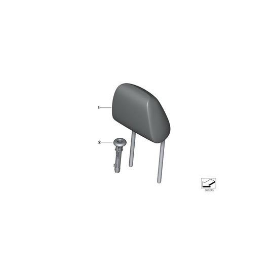 Genuine BMW 52107400240 F45 F46 F48 Headrest Leather SCHWARZ/ROT (Inc. 214d, 220d & X1 28iX) | ML Performance US Car Parts