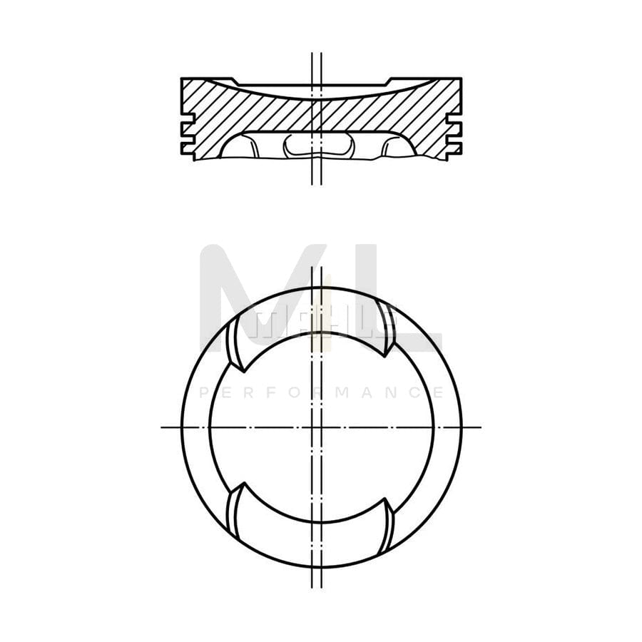 MAHLE ORIGINAL 099 67 10 Piston 142,0 mm, with piston ring carrier, without cooling duct | ML Performance Car Parts