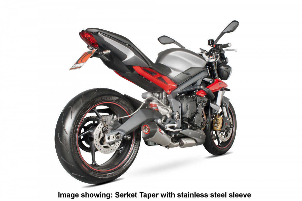 Scorpion RTR79TEO Triumph Serket Taper Slip-On - Titanium Sleeve (Street Triple 675 / Street Triple 675 R) | ML Performance US US