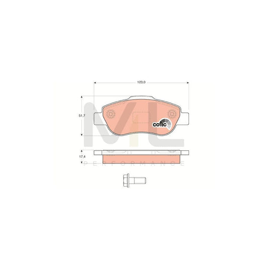 TRW Cotec Gdb1589 Brake Pad Set For Fiat Panda Ii Hatchback (169) Not Prepared For Wear Indicator | ML Performance Car Parts