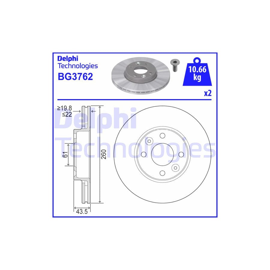 Delphi Bg3762 Brake Disc