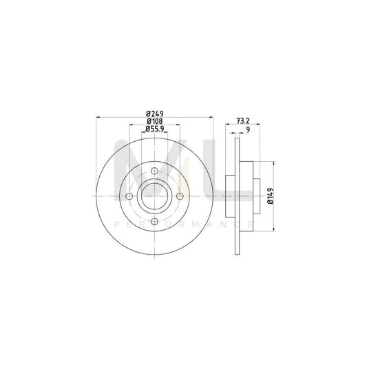 TEXTAR 92168600 Brake Disc Solid, with wheel hub, without wheel studs | ML Performance Car Parts
