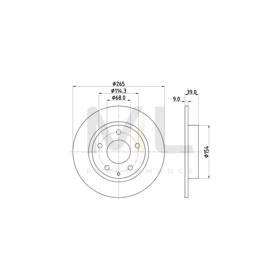 HELLA PRO 8DD 355 120-461 Brake Disc Solid, Coated, without wheel hub, without wheel studs