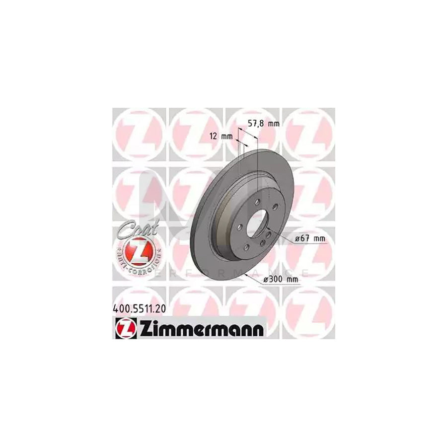 ZIMMERMANN COAT Z 400.5511.20 Brake Disc Solid, Coated, High-carbon  - 1 piece