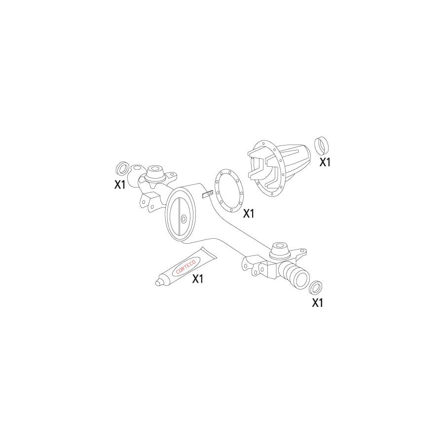 Corteco 19535850 Gasket Set, Differential for Toyota Land Cruiser 80 (J80)
