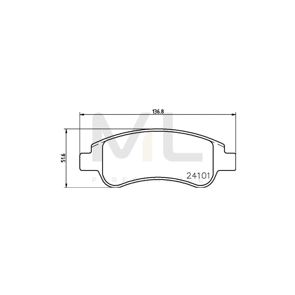 Hella 8DB 355 011-521 Brake Pad Set Not Prepared For Wear Indicator, With Brake Caliper Screws, With Accessories