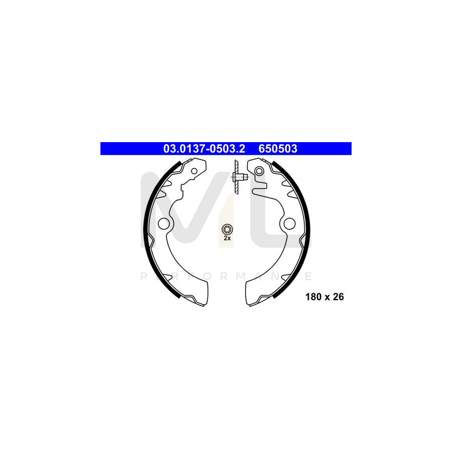 ATE 03.0137-0503.2 Brake Shoe Set without lever