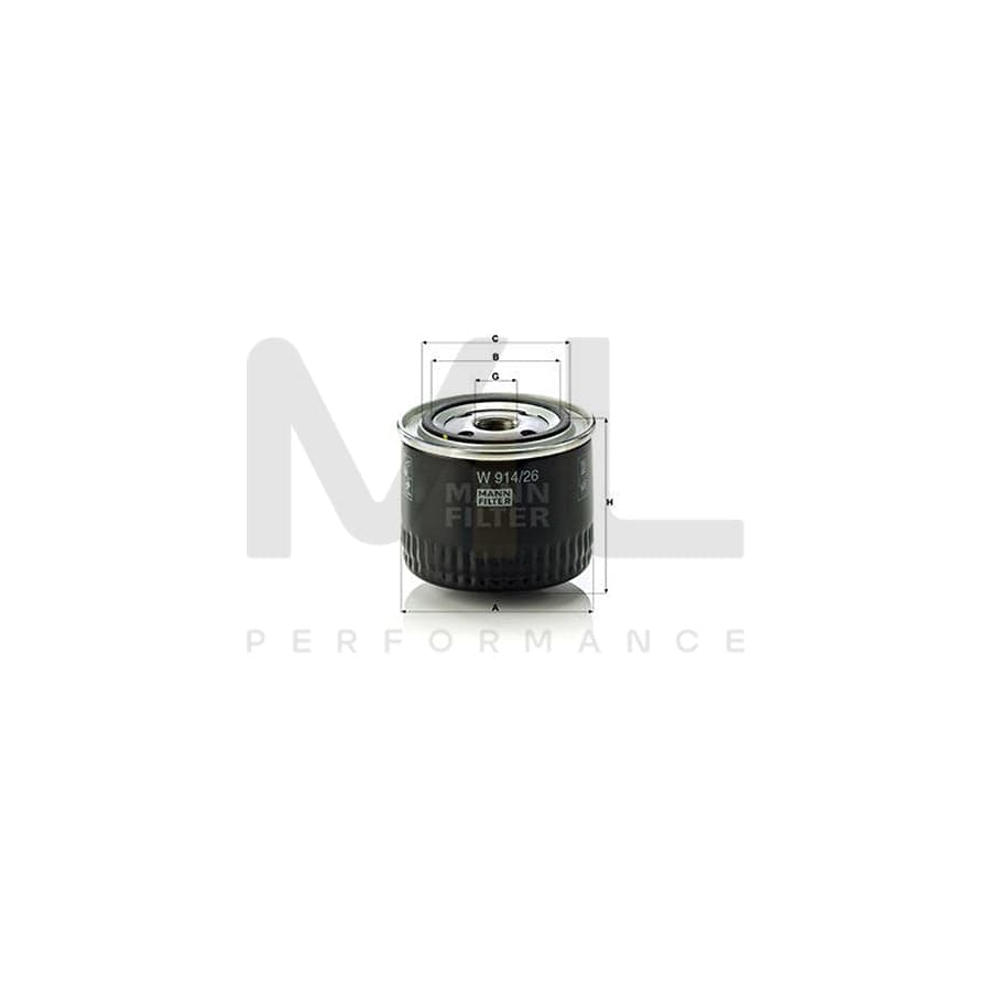 MANN-FILTER W 914/26 Oil Filter Spin-on Filter