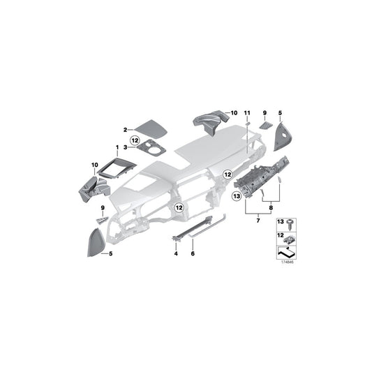 Genuine BMW 51459172953 F04 F02 Trim Piece For Head-Up Display DOLOMITI (Inc. 750LiX, 750Li & 750i) | ML Performance US